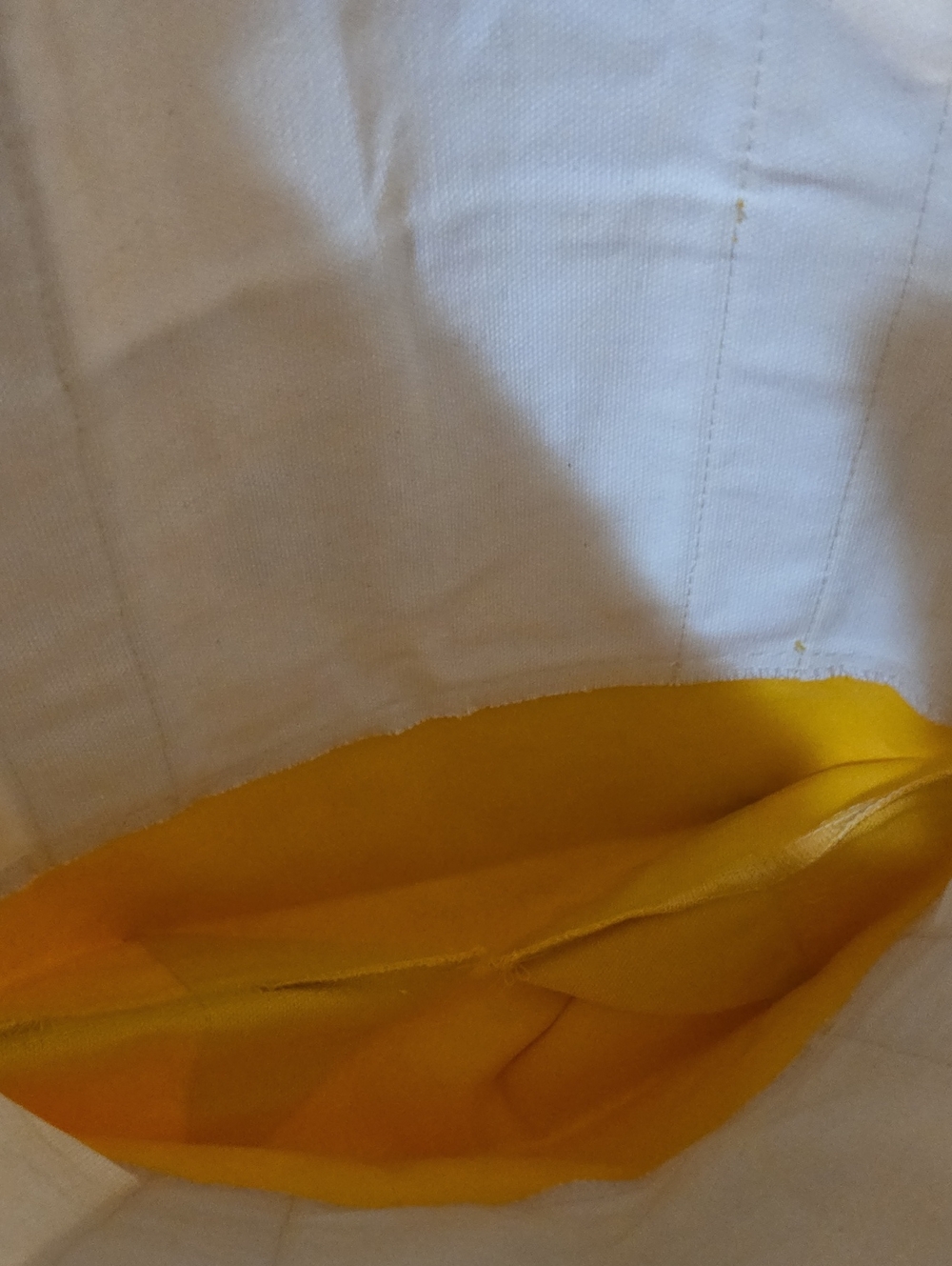 Trader Joe's White and Yellow Canvas Mini Tote Bag - Picture 2 of 4